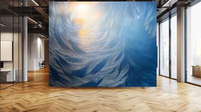 A detailed image of frosted glass, with light passing through and creating a soft, diffused Wall mural