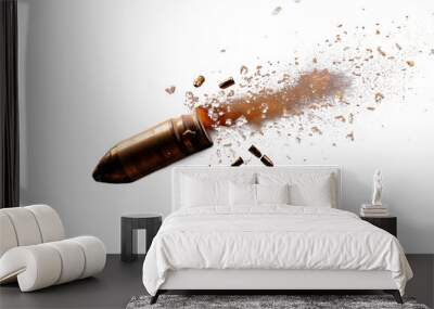 a falling granade straight down before impact, black background. Wall mural