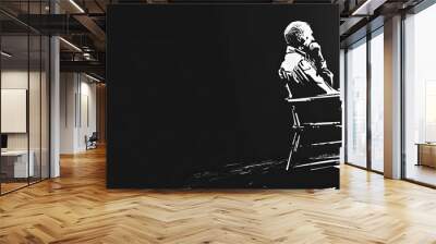 a person sitting alone Wall mural