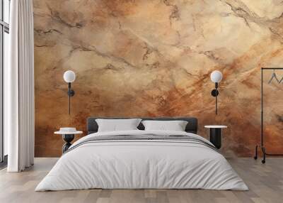 A rustic canvas of warm earth tones, the rugged texture of a weathered stone captures the essence of time and nature's unyielding beauty, marble texture, Colorful background with copy space for desig Wall mural