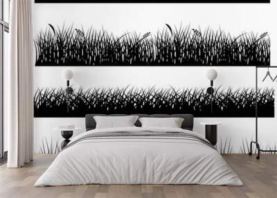 A vector collection of grass silhouettes for artwork compositions Wall mural