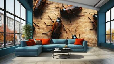 A whole table full of cockroaches Wall mural