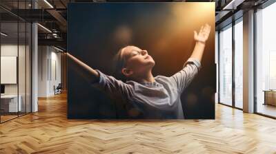 A woman is Praying to God. Wall mural