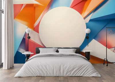 abstract 3d background with shapes modern look Wall mural