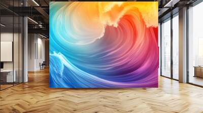 Abstract colorful wave rainbow background illustration Wall mural