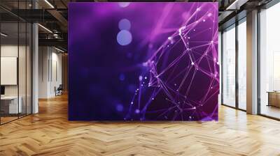 Abstract Geometric Purple Background with Network Wall mural