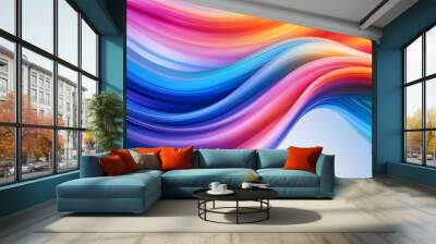 abstract multicolor wave background Wall mural