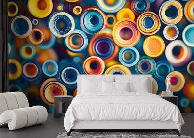 Abstract pattern of colorful circles Wall mural