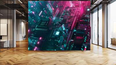 Abstract tech background Wall mural