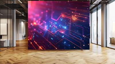 Abstract technology digital hi-tech concept background Wall mural