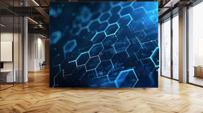 Abstract technology or medical background with hexagons Wall mural