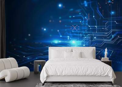 Abstract vector blue technology concept background Wall mural