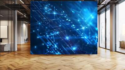 Abstract vector blue technology concept background Wall mural