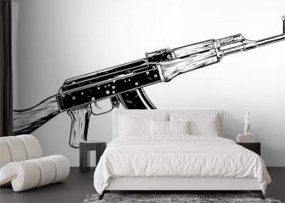 AK47 vector art Wall mural