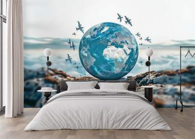 Antique of antiquities earth outdoors drawing planet. Wall mural