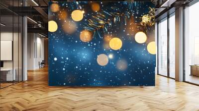 Beautiful defocused Holiday background with glitter light Wall mural