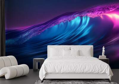 Big Neon Wave Background Wall mural