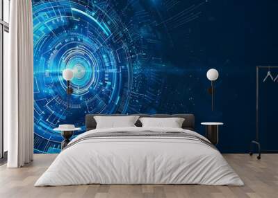 Blue futuristic brochures, flyers, placards layout Wall mural