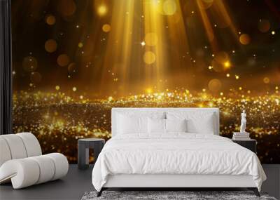 Bright light shines on dark background Wall mural