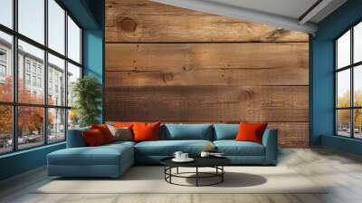 brown wood background, texture of wooden boards Wall mural