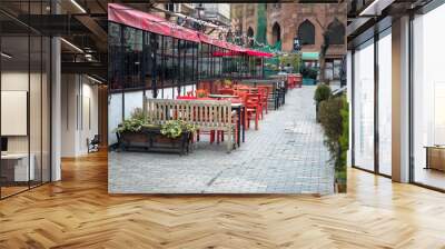 cafe in the street Wall mural