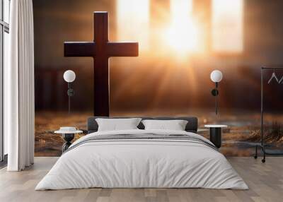 christian background god religion cross religious symbol Wall mural