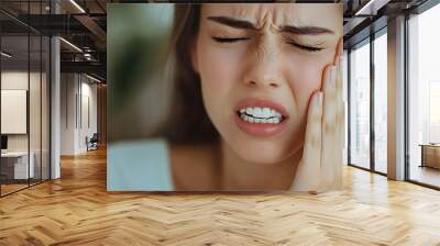 close-up of woman with toothache Wall mural