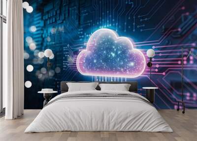 Cloud Computing Network Technology Abstract Concept Wall mural