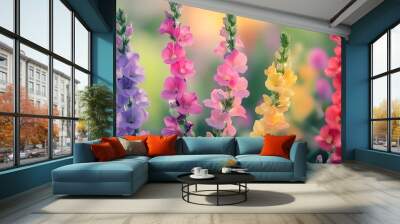 Colorful Snapdragons in Bloom Wall mural