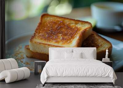 Crispy toast is a simple menu that housewives Wall mural