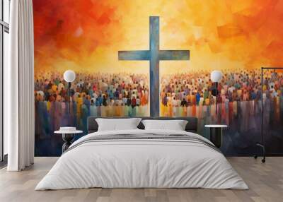 cross in the church of jesus christ Wall mural