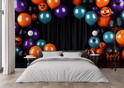 decorative balloon backdrop for halloween festival Wall mural