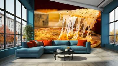 Delicious pizza made in wood oven  Wall mural