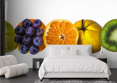 Diverse fruit set Wall mural