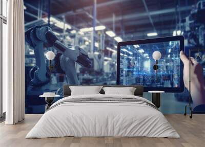 factory robot for innovative production technologies in the factory industry Wall mural