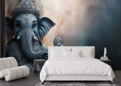 Ganesha or Ganapati the elephant headed Hindu god. with copy space image. Place for adding text or design Wall mural