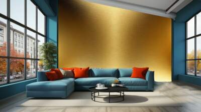 Gold background, gold polished metal, steel texture Wall mural