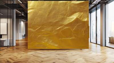 gold texture background metallic golden foil or shinny wrapping paper bright yellow wall paper for design decoration element Wall mural