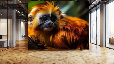 golden lion tamarins flourishing captivity serving testament conservation efforts protect brazil endangered wildlife including baby mico Wall mural