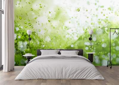 green natural herbs, dissolving and disappearing into particles Wall mural