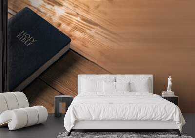 Holy Bible on the wooden table Wall mural