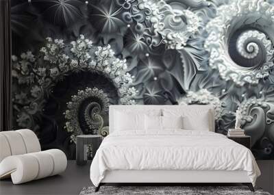 Intricate fractal design with spirals Wall mural