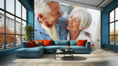 True love really do last forever. Cropped shot of a loving senior couple at home. Wall mural