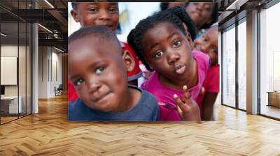 Young and full of life. Shot of kids at a community outreach event. Wall mural