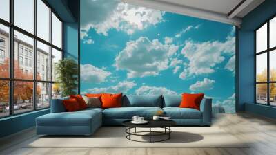 Landscape with Blue Sky and Clouds Wall mural