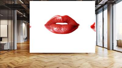 Lipstick kiss with lips print. Transparent png kiss mark imprint Wall mural