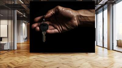 male hand holding keys Wall mural