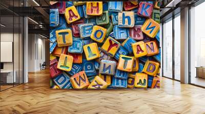 many colorful Thank you messages, gratitude and appreciation concept, thanks Wall mural