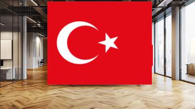 The flag of the Republic of Turkey, often referred to as the Turkish flag (Turkish: Türk bayrağı) is a red flag featuring a white star and crescent. Wall mural