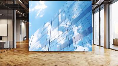 modern office building with glass and clouds Wall mural